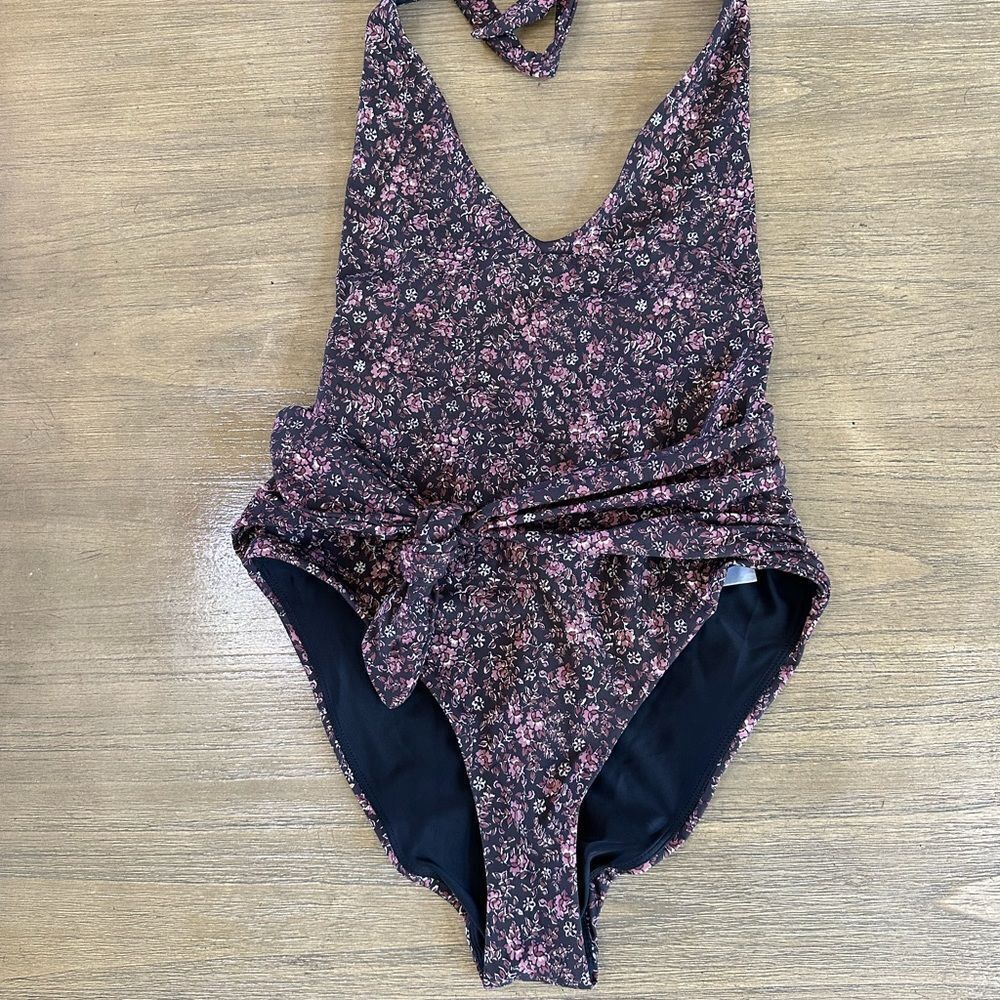 Veronica Beard Vickerie Swimsuit Medium One Piece Halter Floral - Picture 3 of 13